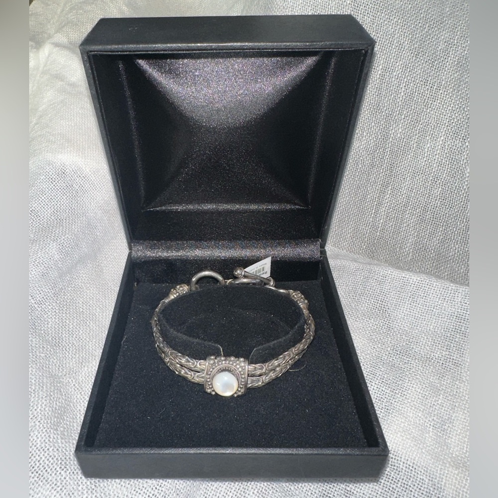 Gems TV heavy 925 sterling silver moonstone bracelet - Tags - 58.9 grams - class